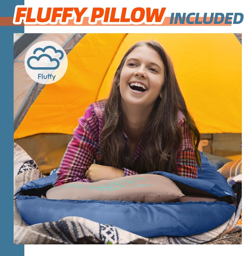 Mereza 0 Degree Winter Sleeping Bag for Adults Kids with Pillow, Cold Weather Sleeping Bag for 4 Season Camping Hiking Backpacking Sleeping Bags for Big and Tall - Image 5